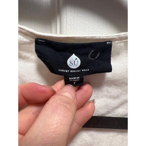 SU Luxury Resort Wear | Kaftan Top Coverup Sz 1/XS-M - Picture 2 of 6